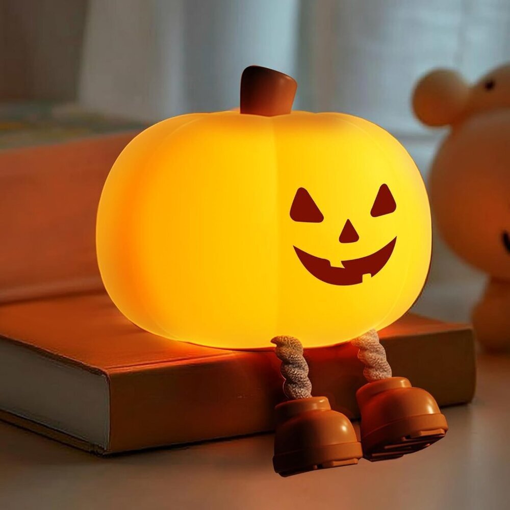 Pumpkin Night Light for Kids Cute Jack O Lantern Halloween Decor Nightlight for